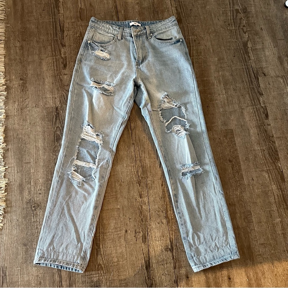 BP Destroyed Straight Leg Jeans